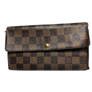 Louis Vuitton Women's Vintage Damier Ebene Sarah Wallet Shows wear